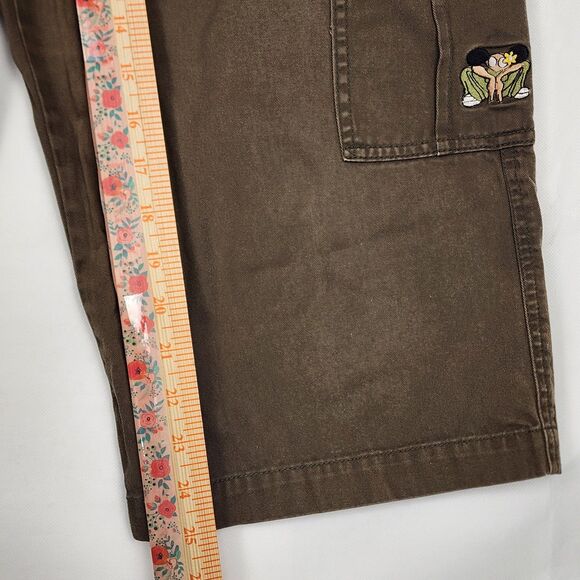 Buggirl RARE Y2K Rave 90s Long Cargo Gray Shorts Size 9 - Picture 6 of 6